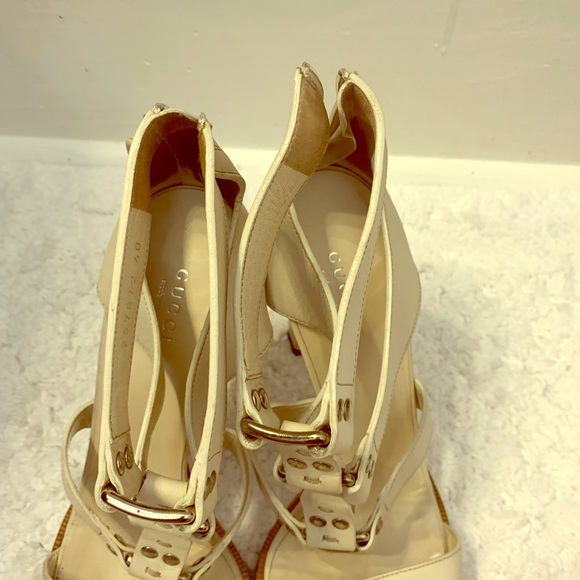 Gucci Cream Leather Gladiator Heels - Picture 6 of 7